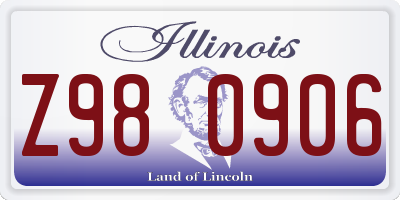 IL license plate Z980906