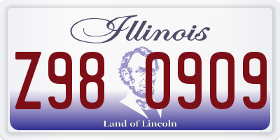 IL license plate Z980909