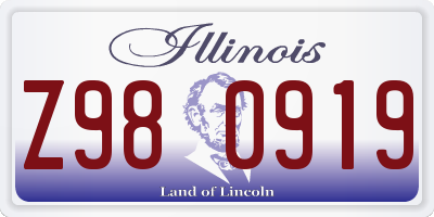 IL license plate Z980919