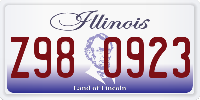IL license plate Z980923