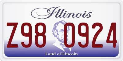 IL license plate Z980924