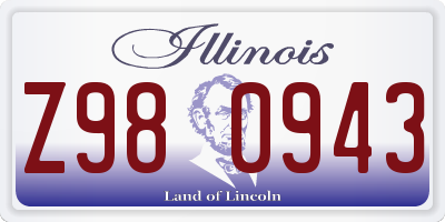 IL license plate Z980943