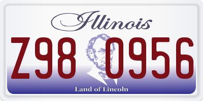 IL license plate Z980956