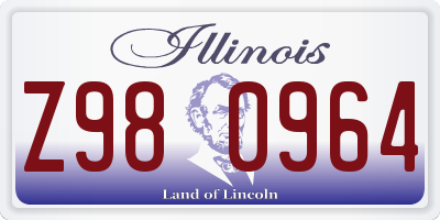 IL license plate Z980964