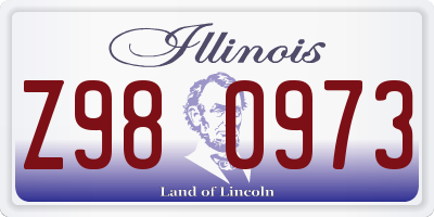 IL license plate Z980973