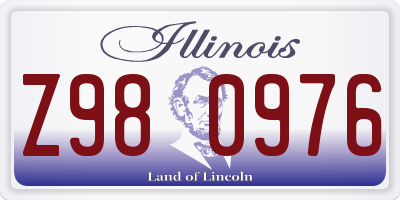 IL license plate Z980976