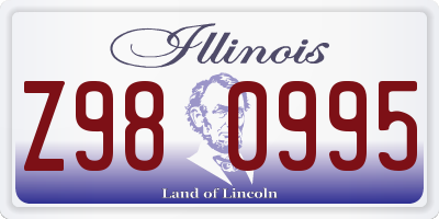 IL license plate Z980995