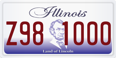 IL license plate Z981000