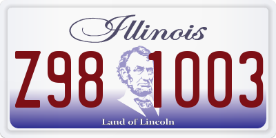IL license plate Z981003