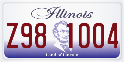 IL license plate Z981004