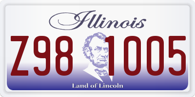 IL license plate Z981005