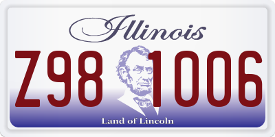 IL license plate Z981006