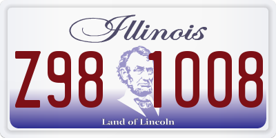 IL license plate Z981008