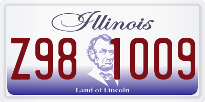 IL license plate Z981009