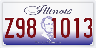IL license plate Z981013