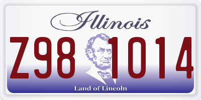 IL license plate Z981014