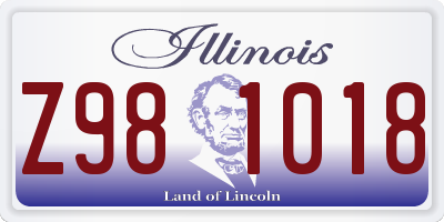 IL license plate Z981018