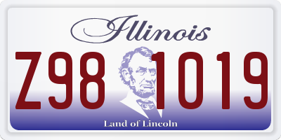 IL license plate Z981019