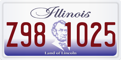 IL license plate Z981025