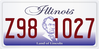 IL license plate Z981027