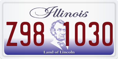 IL license plate Z981030