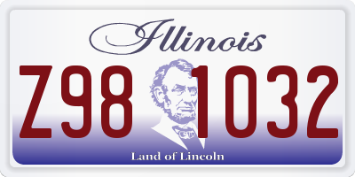 IL license plate Z981032