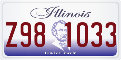 IL license plate Z981033
