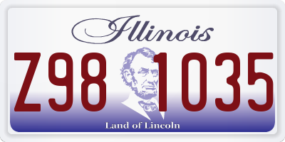 IL license plate Z981035