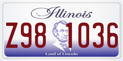 IL license plate Z981036