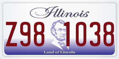 IL license plate Z981038