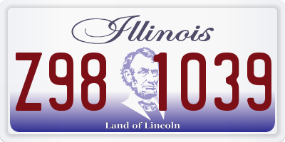 IL license plate Z981039