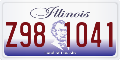 IL license plate Z981041
