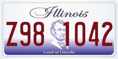 IL license plate Z981042