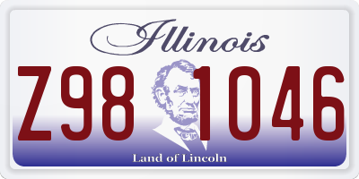 IL license plate Z981046