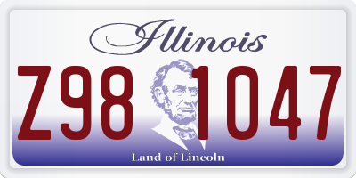 IL license plate Z981047