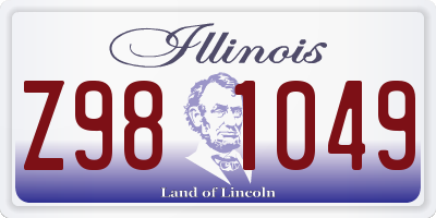 IL license plate Z981049