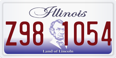 IL license plate Z981054