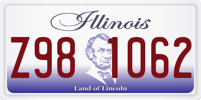 IL license plate Z981062