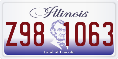 IL license plate Z981063