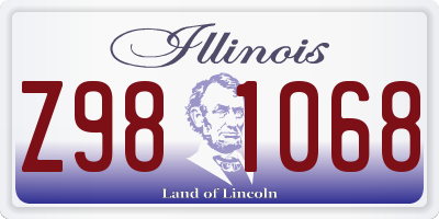 IL license plate Z981068