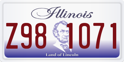 IL license plate Z981071