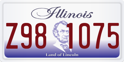 IL license plate Z981075