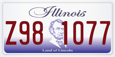 IL license plate Z981077