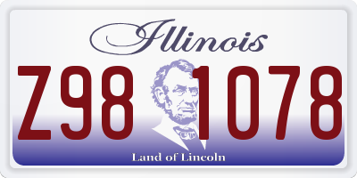 IL license plate Z981078