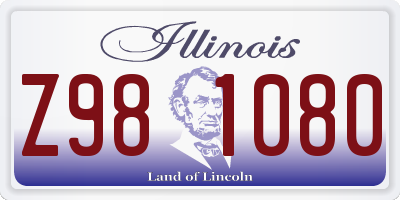 IL license plate Z981080