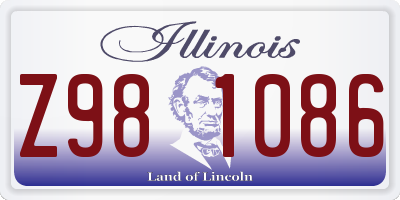 IL license plate Z981086