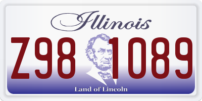 IL license plate Z981089