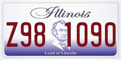 IL license plate Z981090