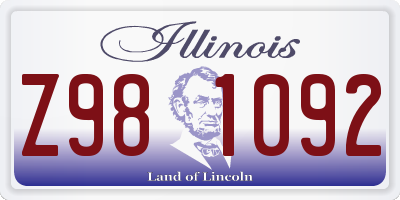 IL license plate Z981092