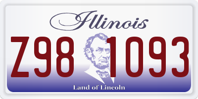IL license plate Z981093